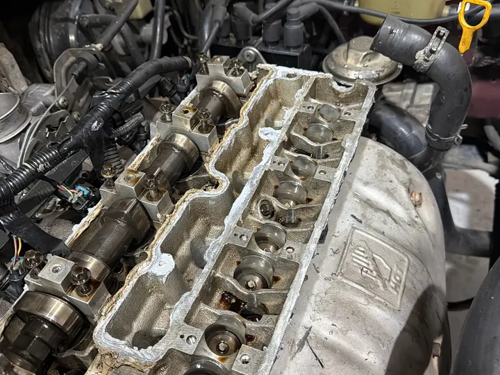 Culata abierta de un motor